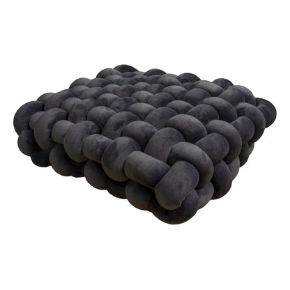 FEROYAL Knot Plush Lux Cushion – Dark Grey, 40x40x12cm detail view