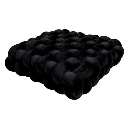 FEROYAL Knot Plush Lux Cushion – Black, 40x40x12cm detail view