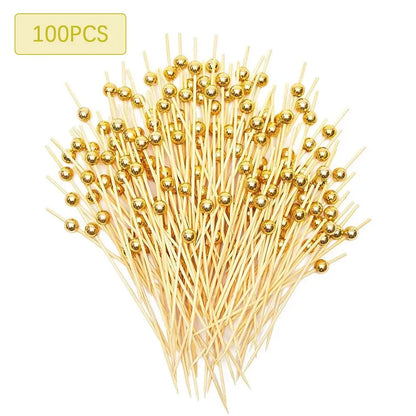 Golden Elegance Cocktail Sticks