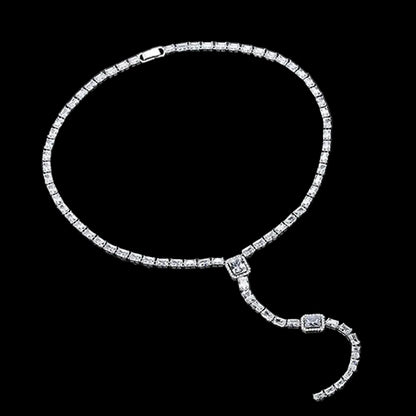 White Gold-Filled Lariat Necklace