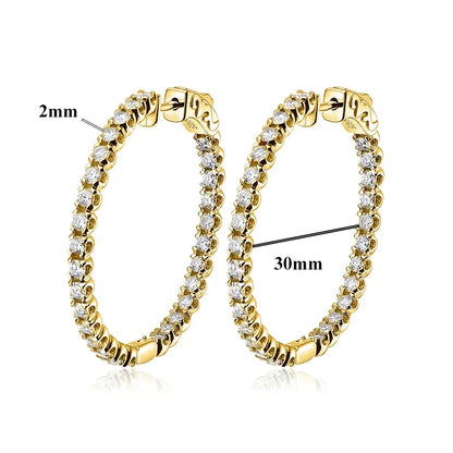 Moissanite Hoop Earrings in Sterling Silver