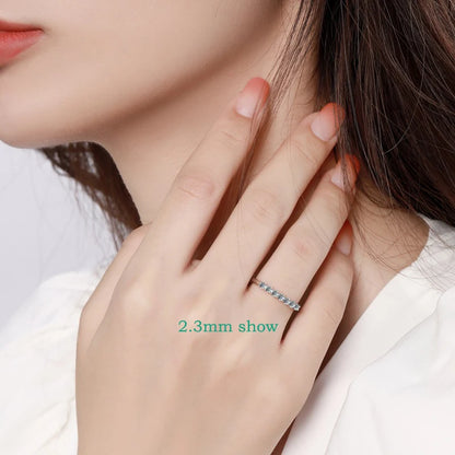 Half Eternity Monarch Ring – 2.3mm silver, Moissanite, 6.5