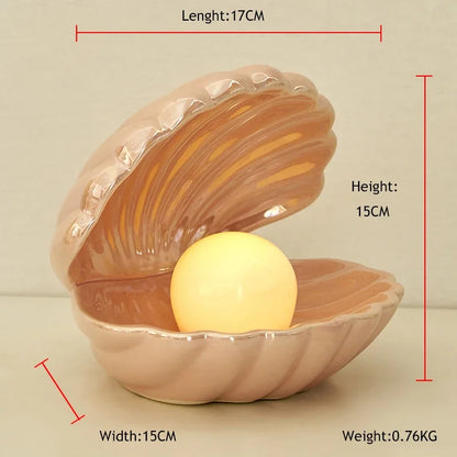 Ceramic Shell Ambient Lamp & Decor