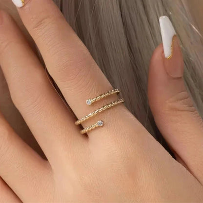 Moissanite Twist Ring in 14K Gold Fill