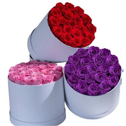 Preserved Rose Flower Box - Red Roses