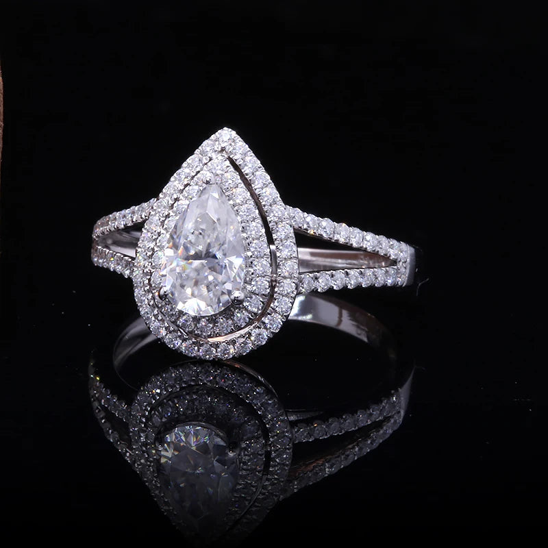 MAJESTY DROP DOUBLE HALO RING