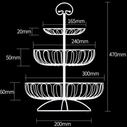 Three-Tier Stainless Steel Fruit Stand