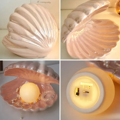 Ceramic Shell Ambient Lamp & Decor