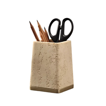 Stone Pen Holder Desk Organizer