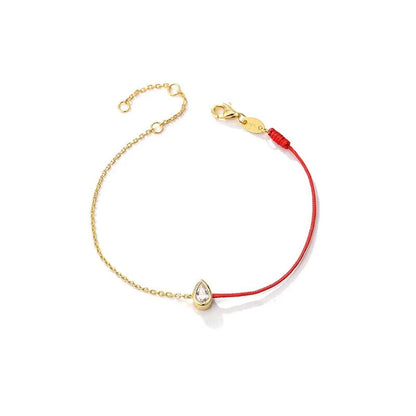Zircon Cord & Chain Bracelet