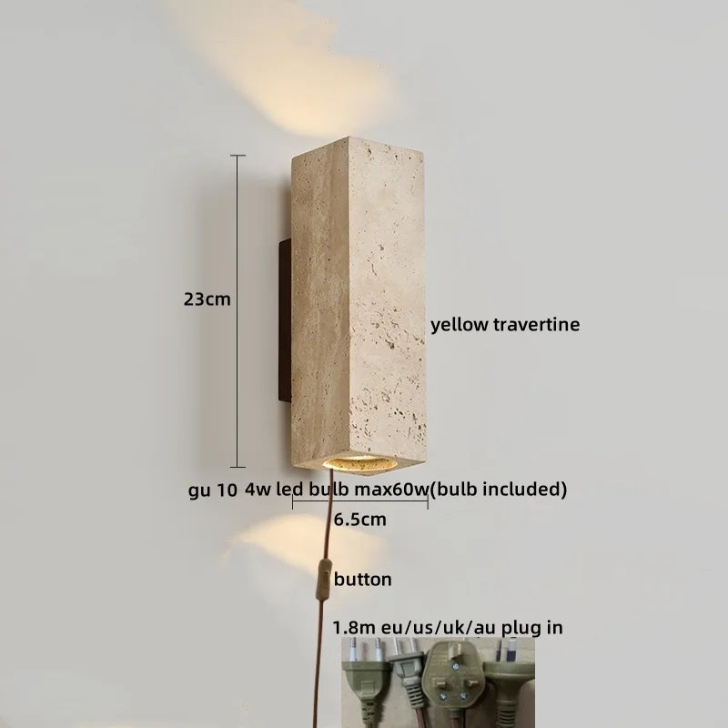 VERSAILLES TRAVERTINE WALL LIGHT