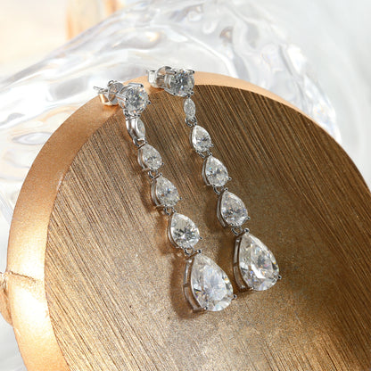 17ct Moissanite Cascade Drop Earrings