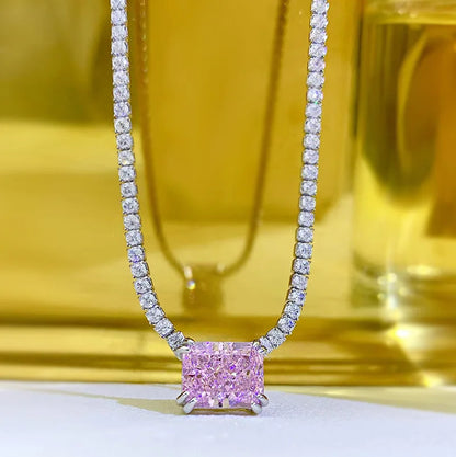 Sterling Silver Zircon Pendant Necklace