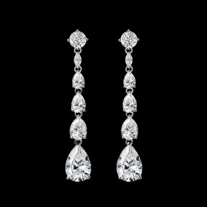 17ct Moissanite Cascade Drop Earrings