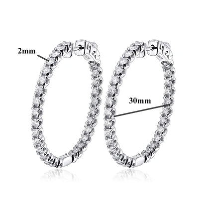 Moissanite Hoop Earrings in Sterling Silver