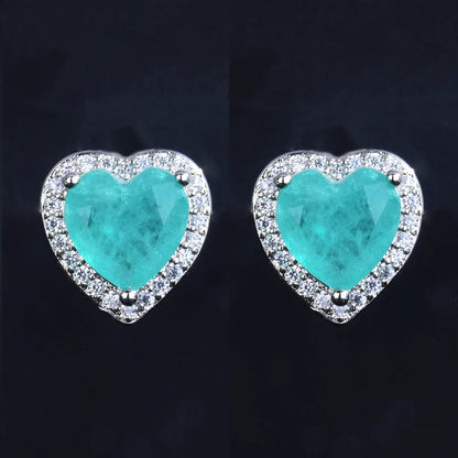 Paraiba Gemstone Jewelry Set in Sterling Silver
