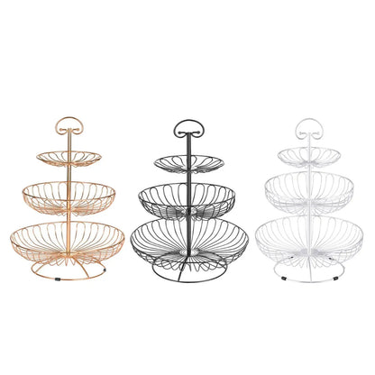 Three-Tier Stainless Steel Fruit Stand - Gold