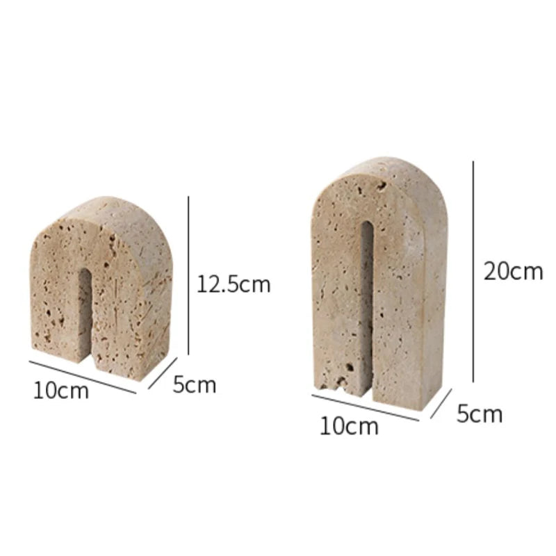 KINGDOM TRAVERTINE BOOKENDS