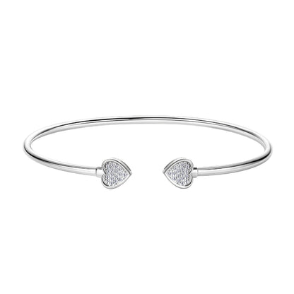 Heartfelt Elegance Bangle – Silver, 17cm