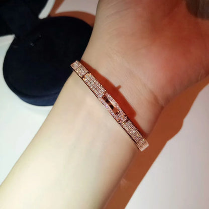 Sterling Silver Pavé Zircon Bangle