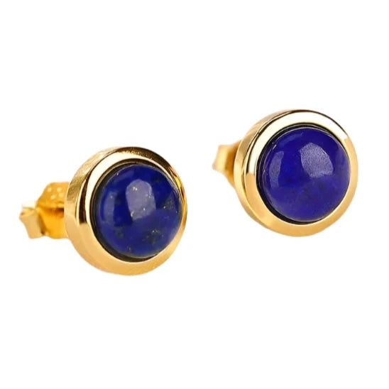 GOLDEN LAPIS LAZULI STUDS