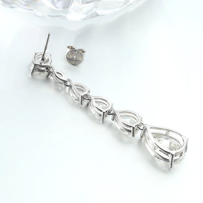 17ct Moissanite Cascade Drop Earrings