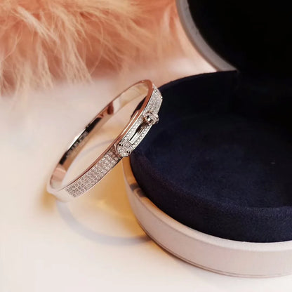 Sterling Silver Pavé Zircon Bangle