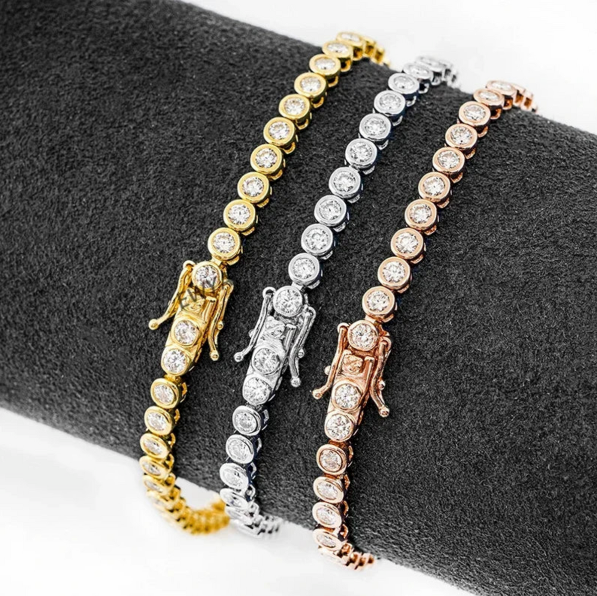 BEZEL PRINCESS TENNIS BRACELET