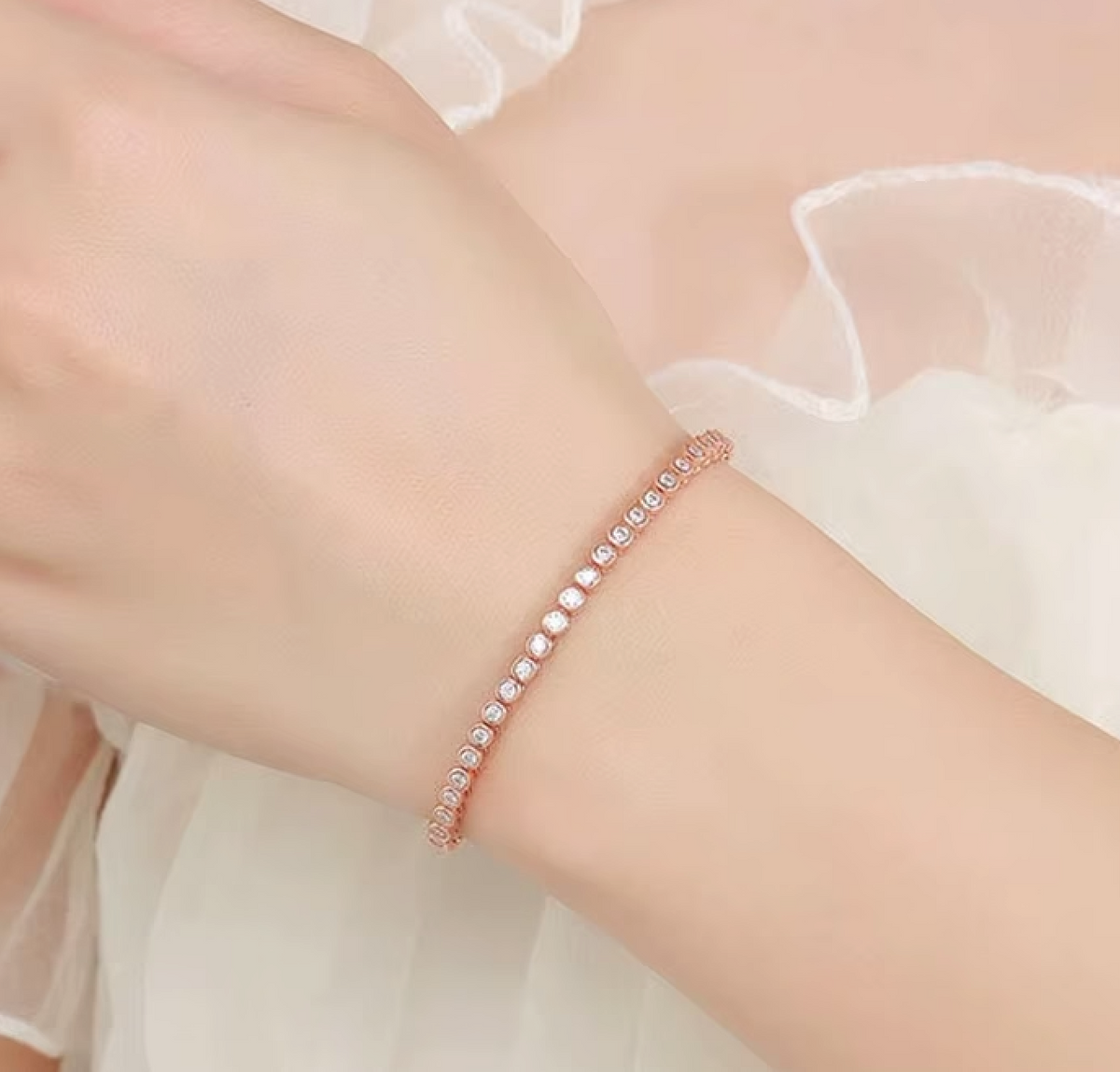 BEZEL PRINCESS TENNIS BRACELET