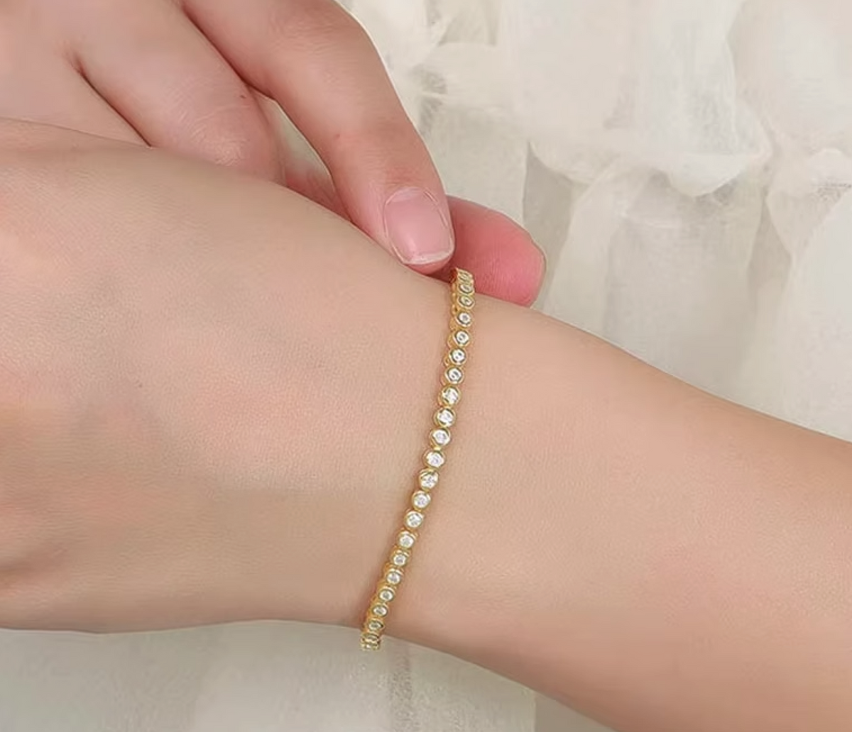 BEZEL PRINCESS TENNIS BRACELET