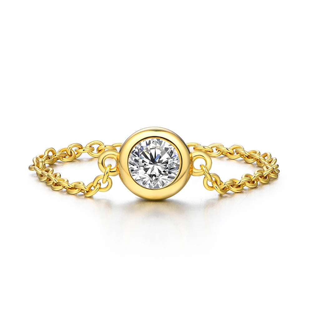 DAINTY SPARKLE MOISSANITE CHAIN RING