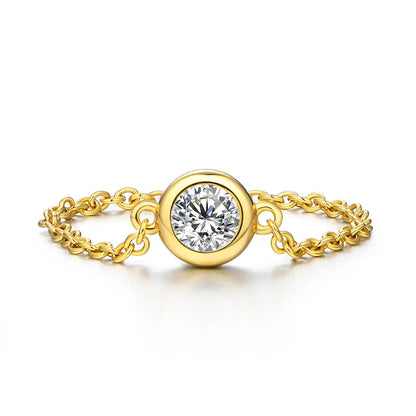 DAINTY SPARKLE MOISSANITE CHAIN RING