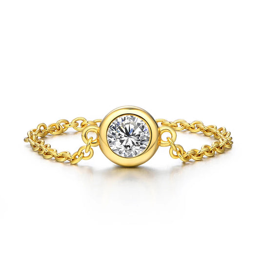 DAINTY SPARKLE MOISSANITE CHAIN RING