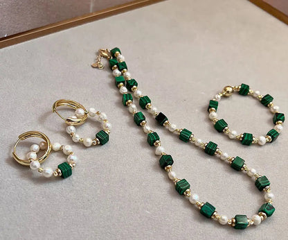 Green Perla Set – necklace 45cm