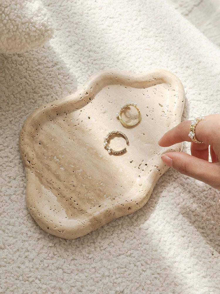 TRAVERTINE CLASSY STORAGE TRAY