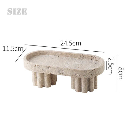 Yellow Travertine Decorative Tray