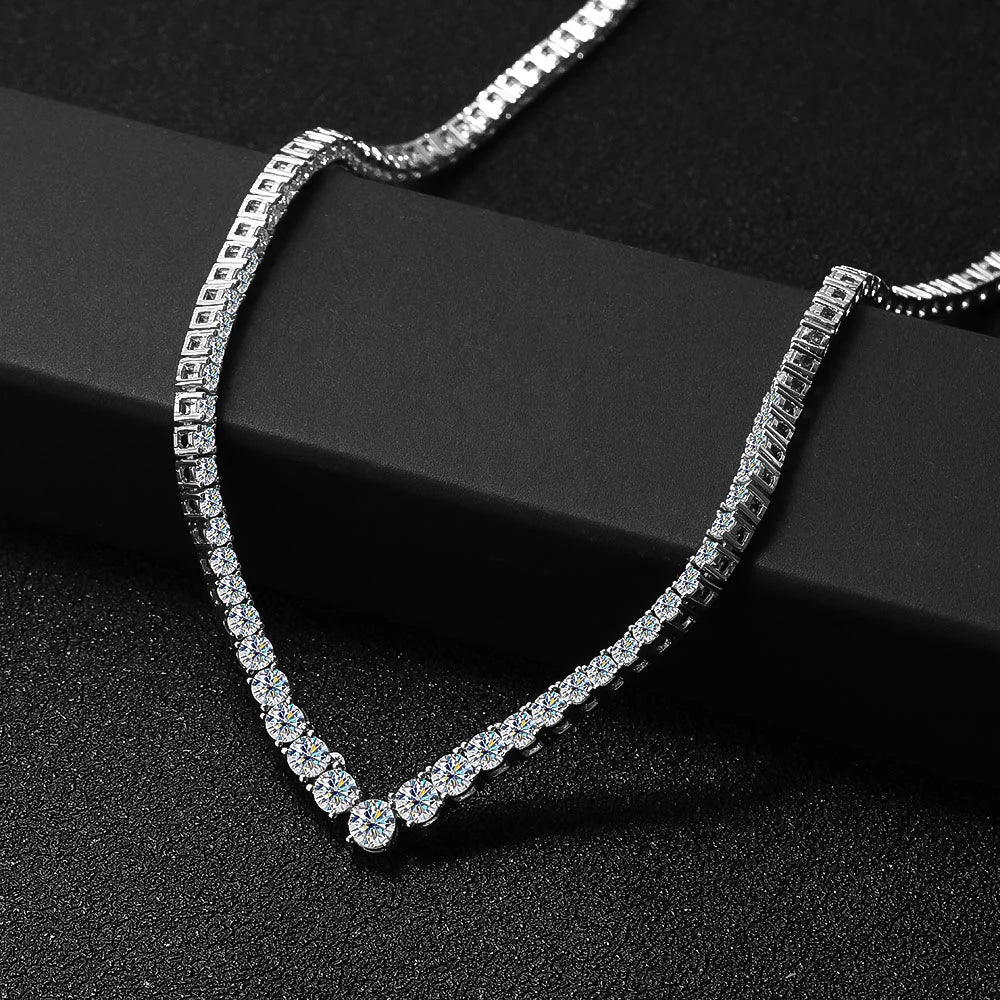 JASMIN V-SHAPED TENNIS NECKLACE