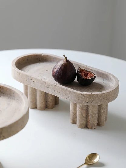 Yellow Travertine Decorative Tray