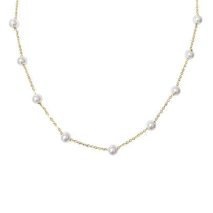 Sterling Silver Pearl Accent Necklace - 45cm
