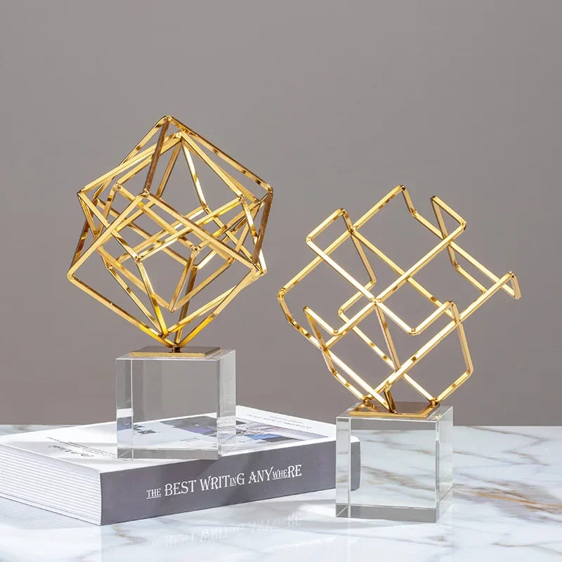 GEOMETRIC ELEGANCE ABSTRACT LUXE SCULPTURE