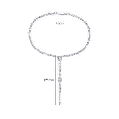 White Gold-Filled Lariat Necklace
