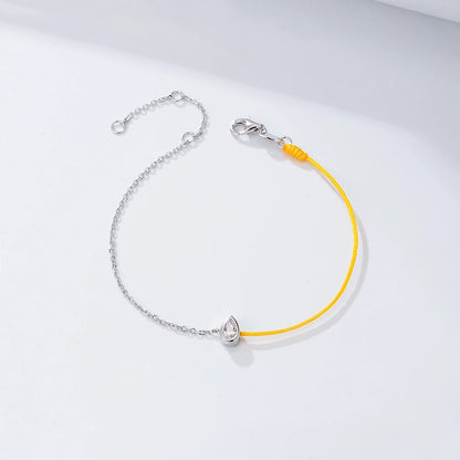 Zircon Cord & Chain Bracelet