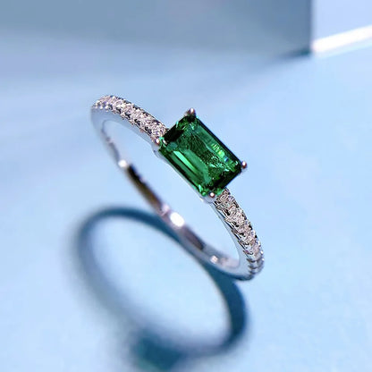 Sterling Silver Emerald Statement Ring