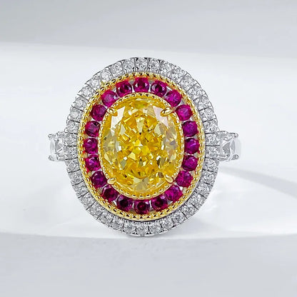 Tricolour Zircon Cocktail Ring